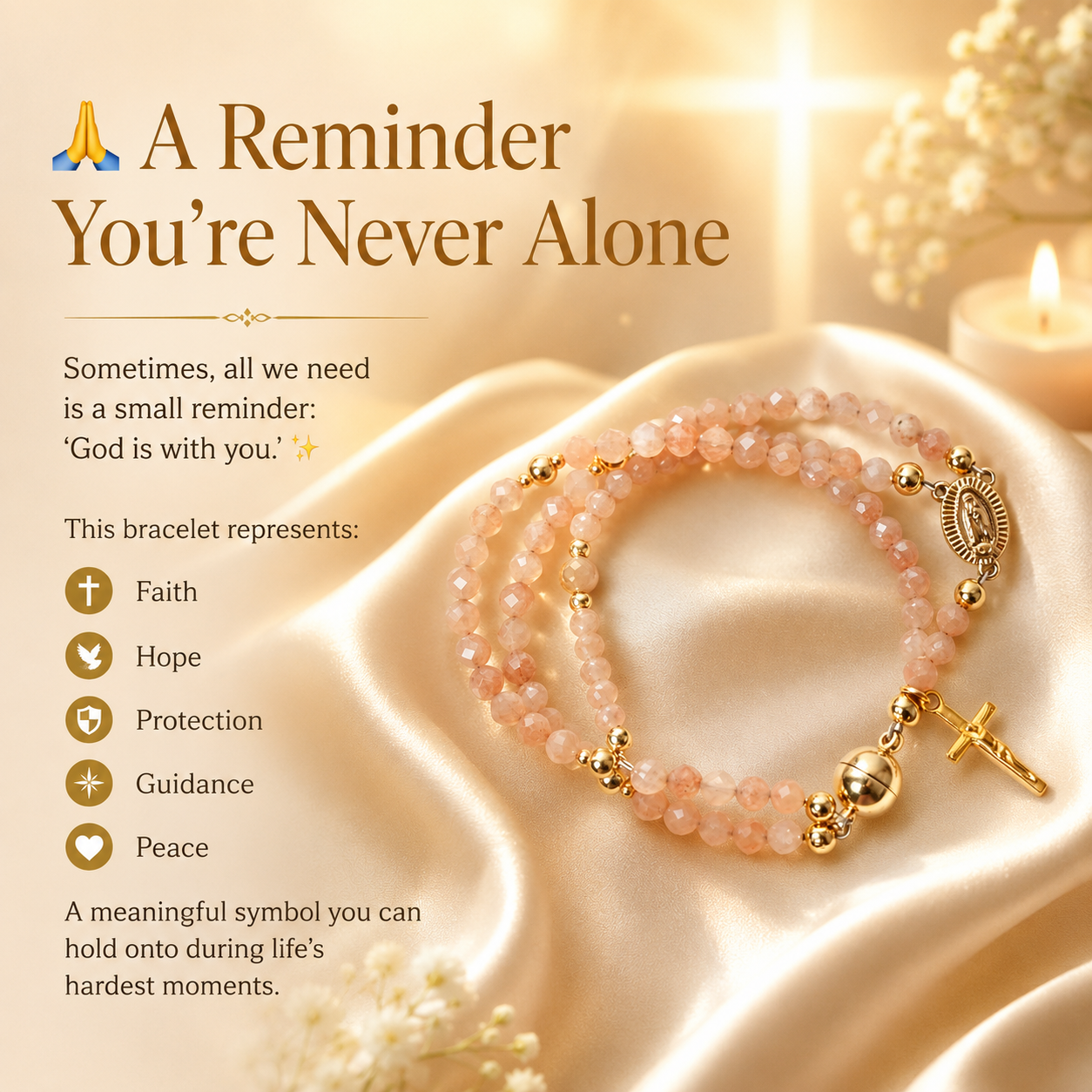 🌷✨Wear Your Faith Every Day ✝️🙏FaithLine Silver Rosary bracelets📿