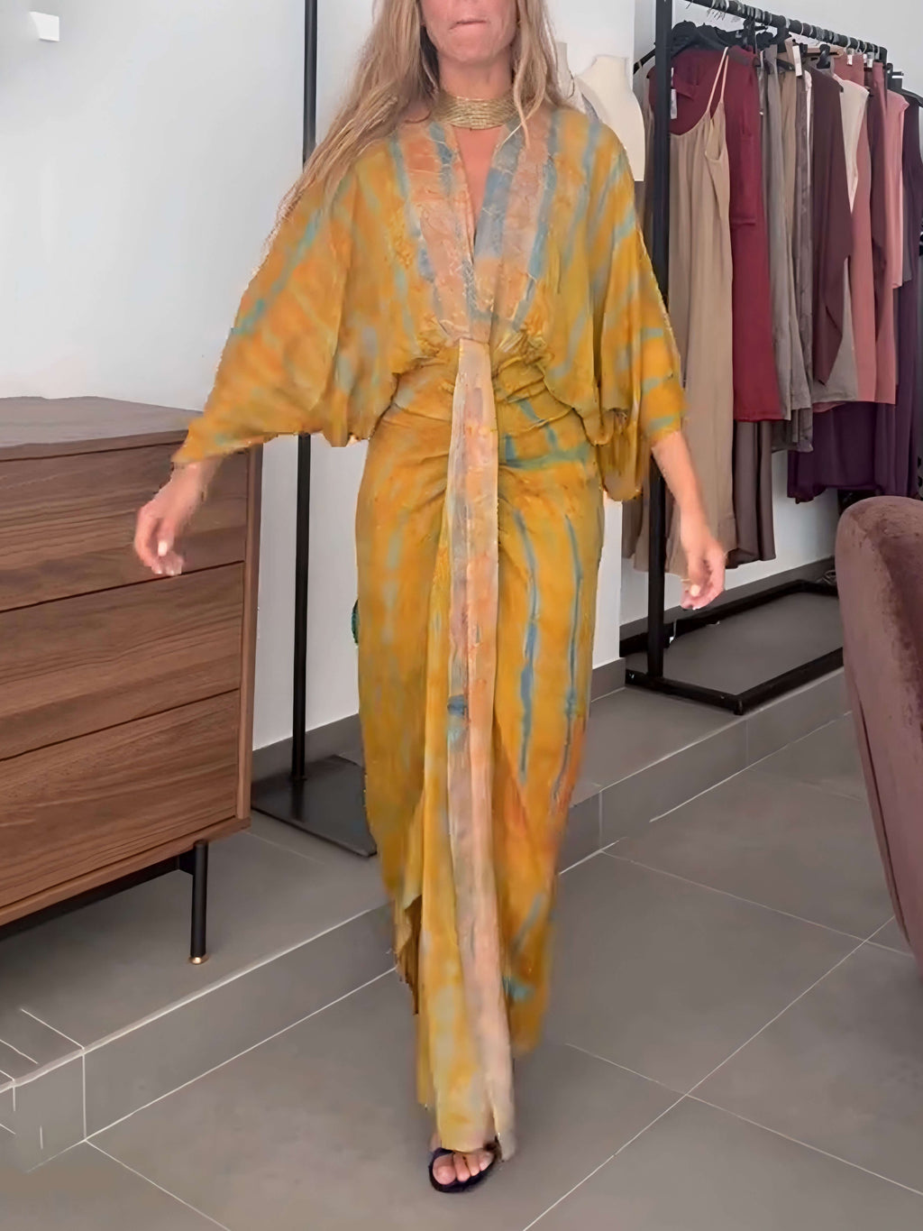 🎉🎉Kimono-Style Printed Dress