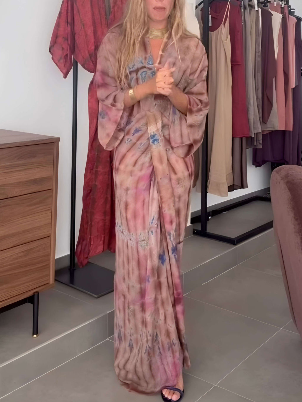 🎉🎉Kimono-Style Printed Dress