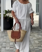 🌷Women's Drawstring Top & Pants 2-Piece Set – Relaxed Fit, Comfortable & Perfect for Lounging or Everyday Style 🌸