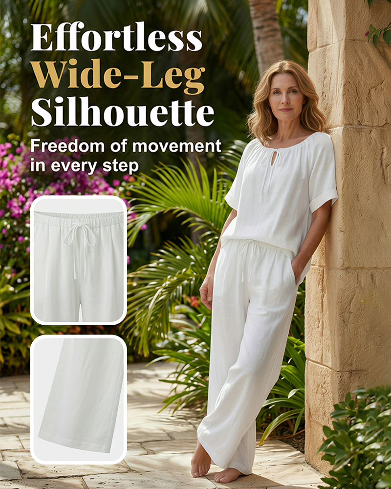🌷Women's Drawstring Top & Pants 2-Piece Set – Relaxed Fit, Comfortable & Perfect for Lounging or Everyday Style 🌸