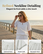 🌷Women's Drawstring Top & Pants 2-Piece Set – Relaxed Fit, Comfortable & Perfect for Lounging or Everyday Style 🌸
