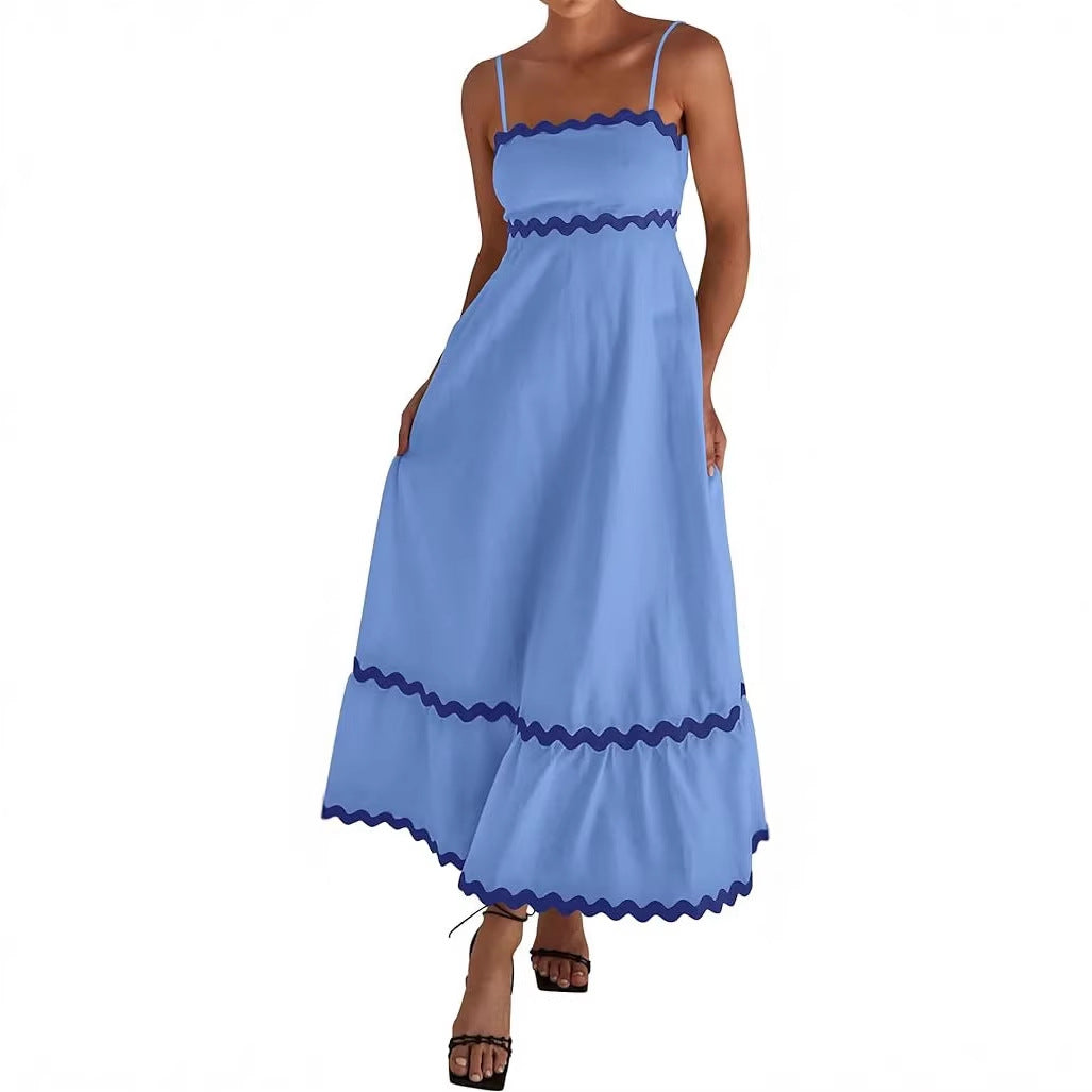 🌷100% Cotton Ric Rac Detail Maxi Dress