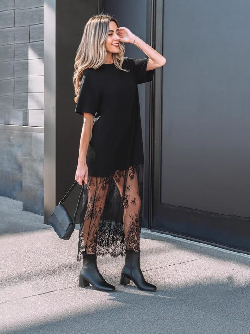 🌷Kai Lace T-Shirt Maxi Dress