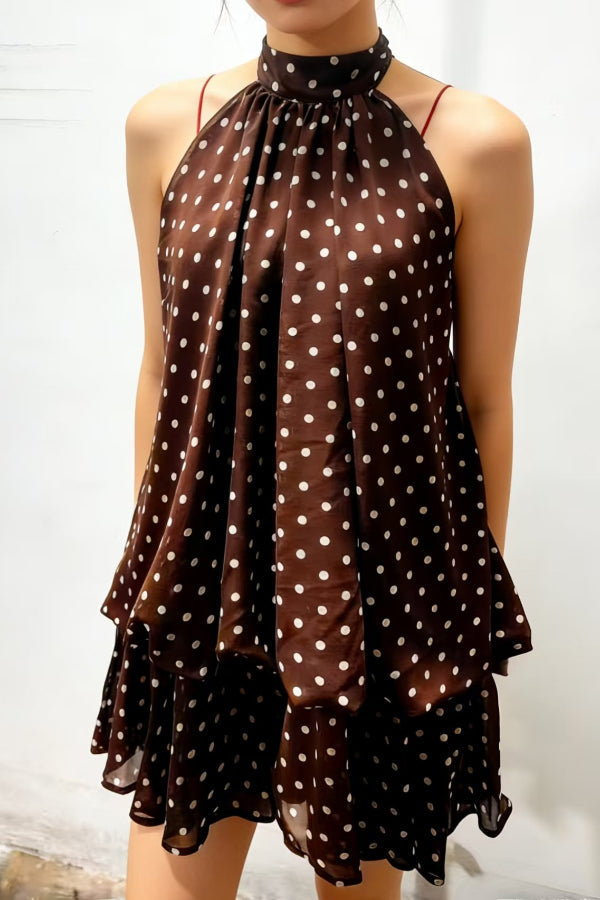 💝💝Chiffon Halter Neck Backless Mini Dress | Vacation Style