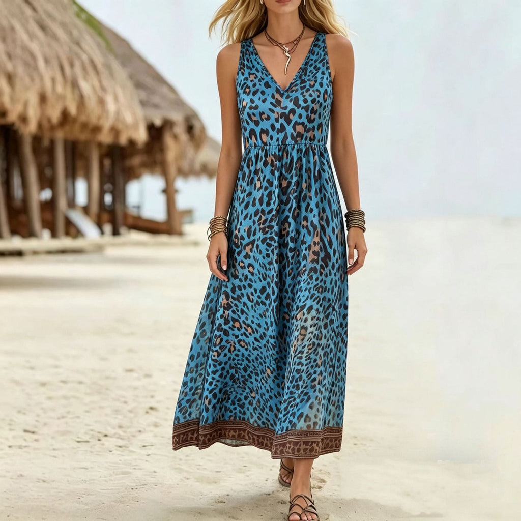 💝💝Women's retro leopard print midi dress