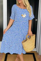 🌷🌷Serry – Short-Sleeve Midi Dress with Relaxed Fit