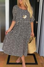 🌷🌷Serry – Short-Sleeve Midi Dress with Relaxed Fit
