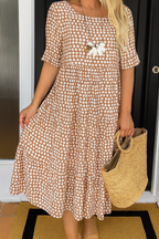 🌷🌷Serry – Short-Sleeve Midi Dress with Relaxed Fit