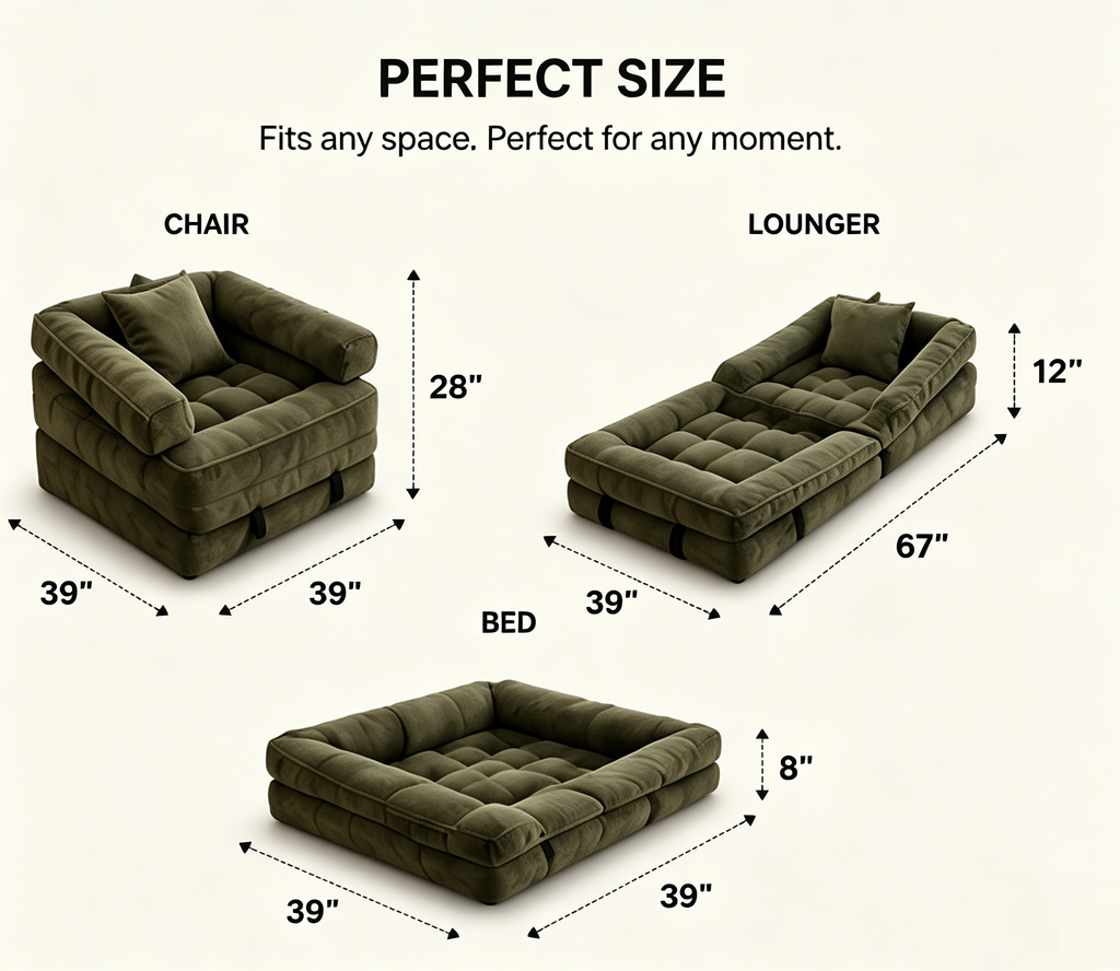 🤲 Factory direct salese🛋️ 3-in-1 Convertible Floor Sofa Bed（🎁Special Sale—Free Shipping)