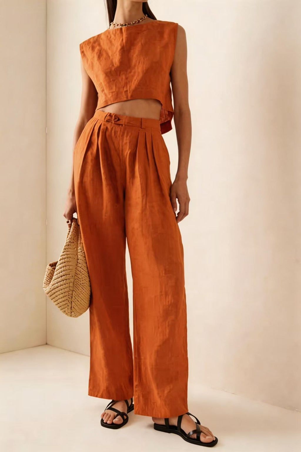 🌷Women's Crew-Neck Loose Casual Two-Piece Set – Breathable T-Shirt & Pants
