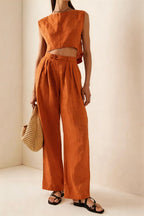 🌷Women's Crew-Neck Loose Casual Two-Piece Set – Breathable T-Shirt & Pants