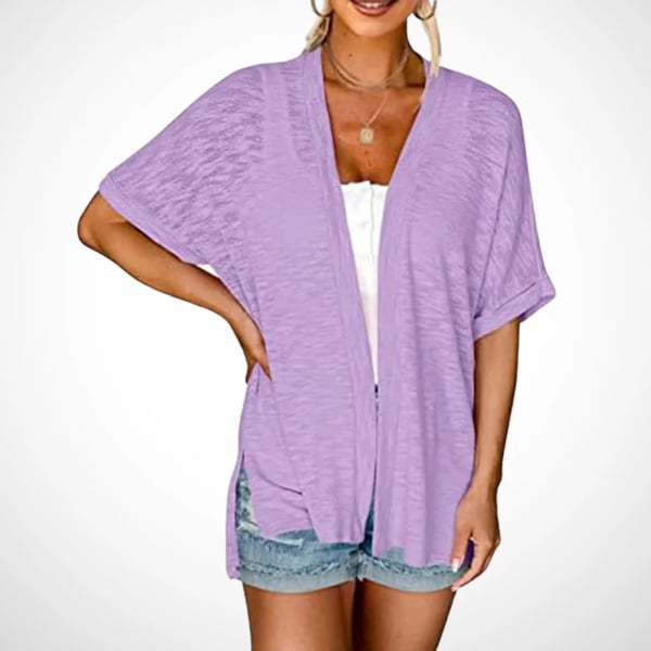 🌷🌷Womens Lightweight Cardigan 2026 Summer Short Sleeve Open Front Beach Coverup Vacation Outdoorfun Knitwear Comfort Casual Loose Minimalist Basic Knitting Batwing Shortsleeve Tops Womenswear