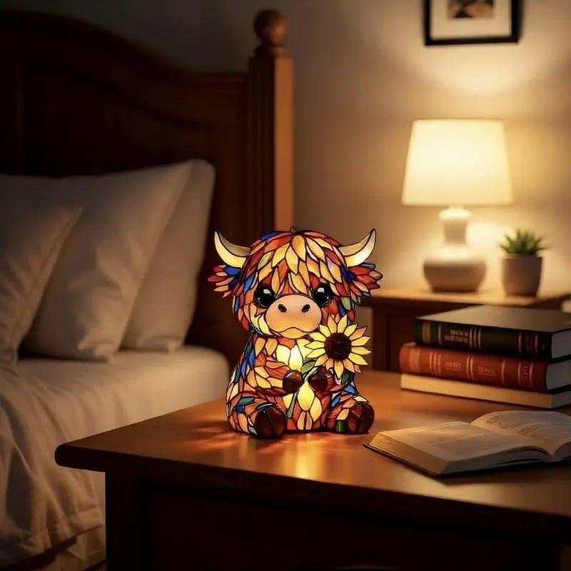 ✨ Highland Cow Animal LED Night Light 🛏️ USB Bedside Lamp  On Sale