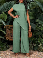 🌷Asymmetrical Sleeveless Top & Pants Set – Women’s Two-Piece