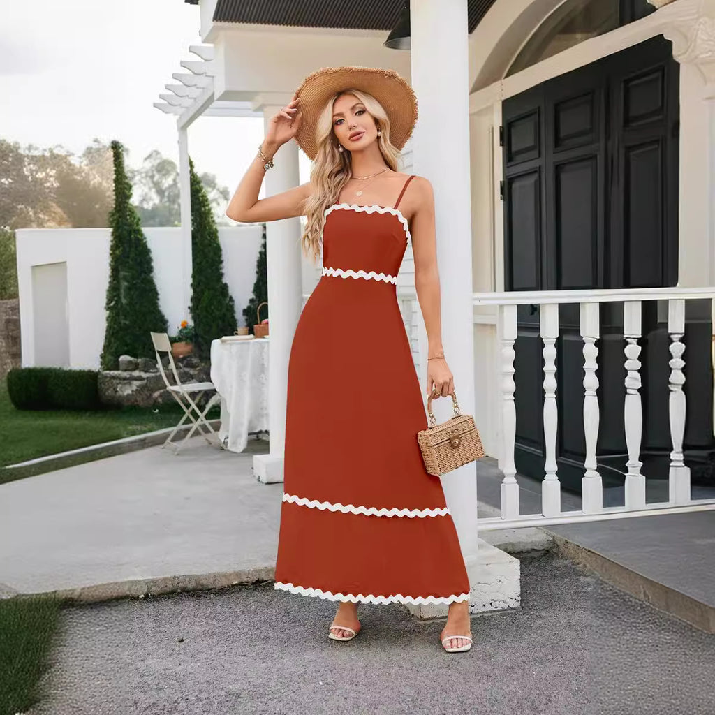 🌷100% Cotton Ric Rac Detail Maxi Dress
