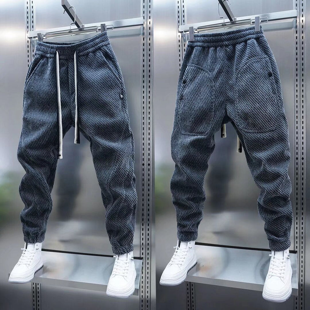 🔥 Trendy Men's Patchwork Denim Elastic Waist Jogger Harem Pants