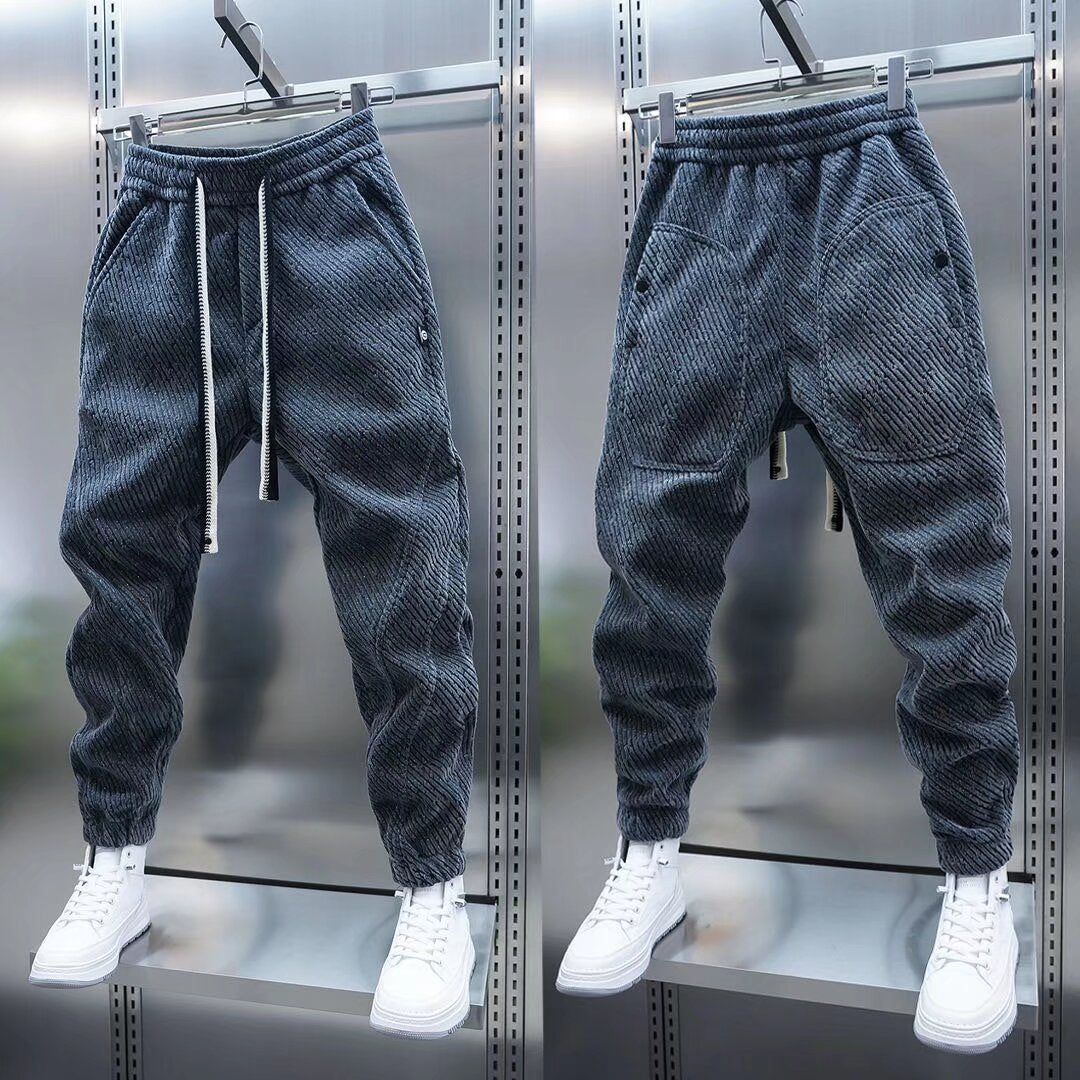 🔥 Trendy Men's Patchwork Denim Elastic Waist Jogger Harem Pants