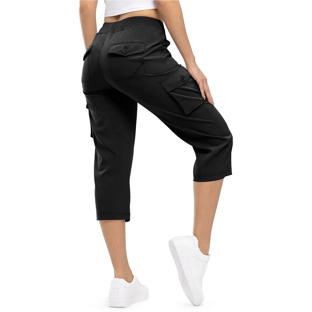📦📦Womens Lightweight Capris Hiking Pants 6 Pockets Quick Dry Cargo Outdoor Trip Loose Shorts COMFY  MOMS OVER 30