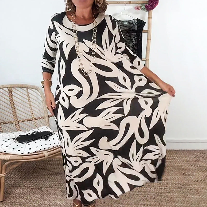⏳Time-limited Special⏰Women’s Elegant Loose Round-Neck Printed Dress