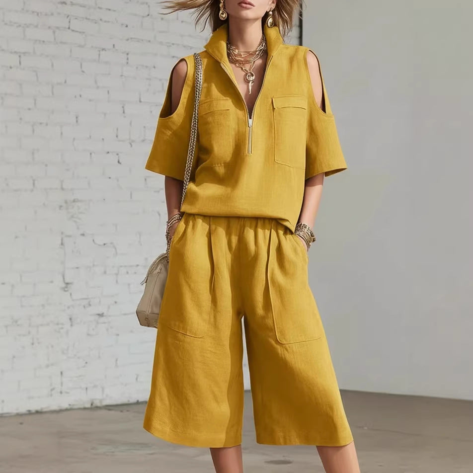 🌷Short-Sleeve Shirt & Loose Shorts Two-Piece Set | Casual