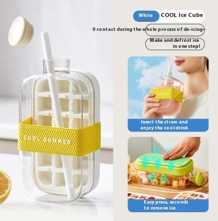 💚💚One-Click Molding Cooling Cup,Instant Ice Maker,Zero-Contact Design,Straw Included,Curling Mold,Portable & Stylish Chilled Drink
