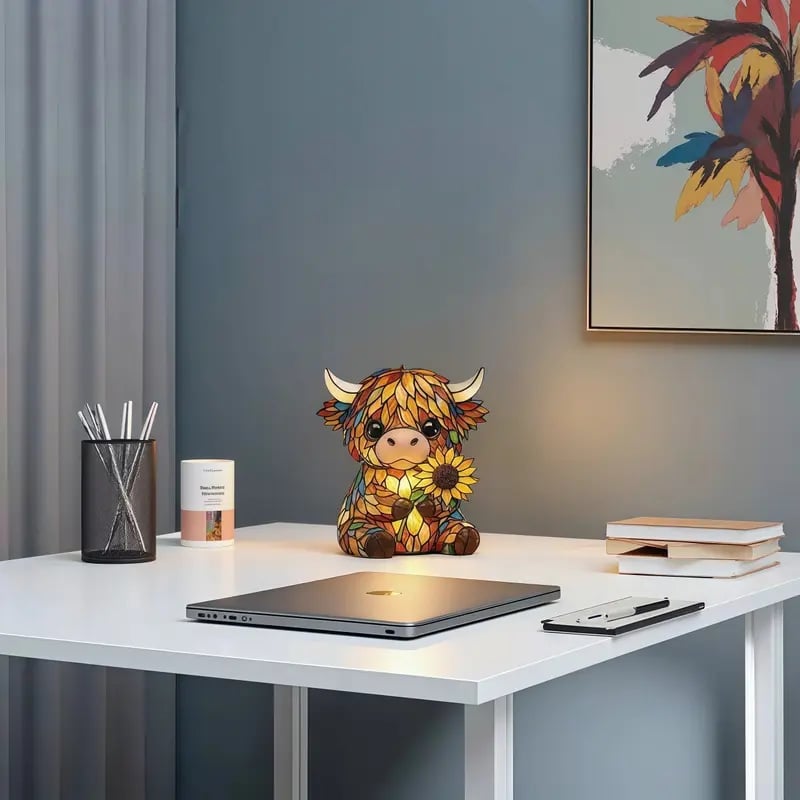✨ Highland Cow Animal LED Night Light 🛏️ USB Bedside Lamp  On Sale