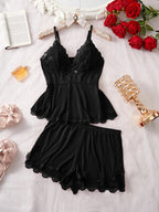 🌸 Women's Lace Trim PJ Set 🎉 Great Discount Now