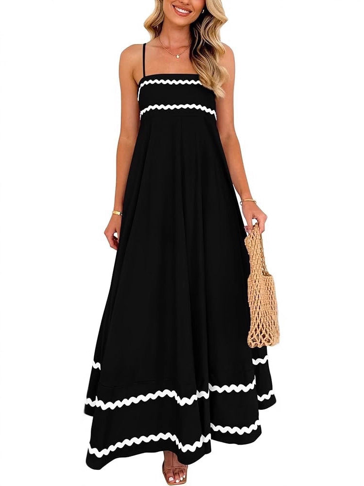 🌷100% Cotton Ric Rac Detail Maxi Dress