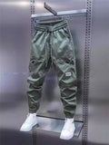Trendy Men's Patchwork Denim Elastic Waist Jogger Harem Pants