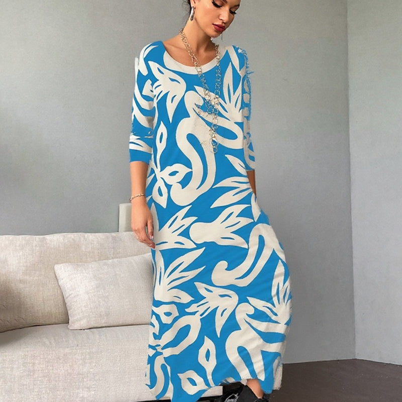 ⏳Time-limited Special⏰Women’s Elegant Loose Round-Neck Printed Dress