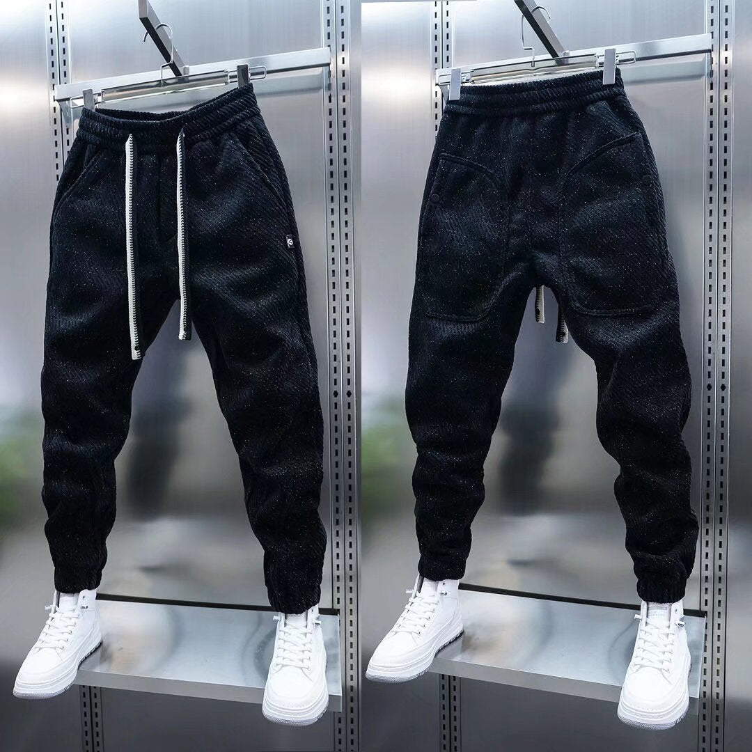 🔥 Trendy Men's Patchwork Denim Elastic Waist Jogger Harem Pants