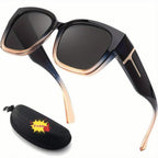 👓👓Polarized Fit Over Sunglasses for Women – UV400 Protection Floral Frame Wear Over Prescription Glasses