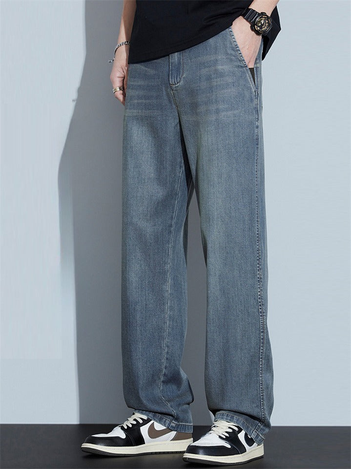 🔥🔥Men's Summer Comfortable Loose Straight Leg Retro Denim Pants