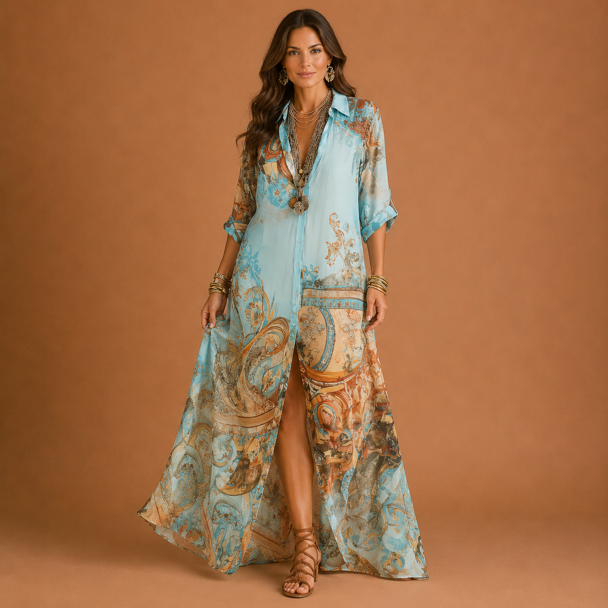 💝💝Maria | Elegant Mediterranean Blouse Dress