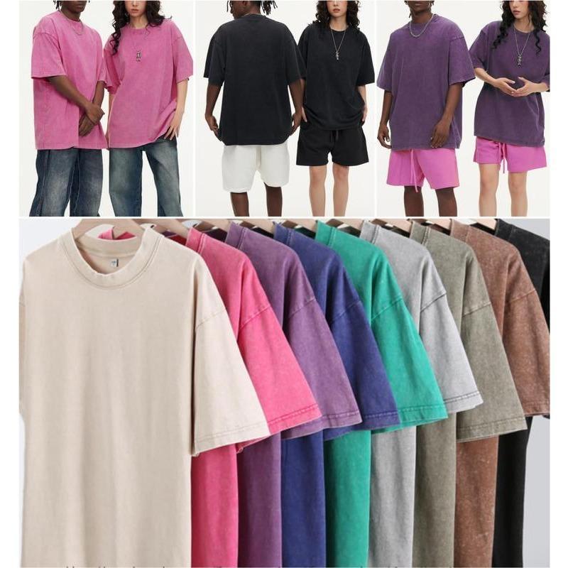 💚💚4 Pack Oversized Tshirts for Men Gym Vintage Heavyweight T Shirts Cotton Workout Acid Wash Baggy Tees
