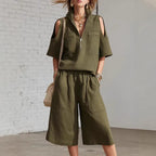 🌷Short-Sleeve Shirt & Loose Shorts Two-Piece Set | Casual
