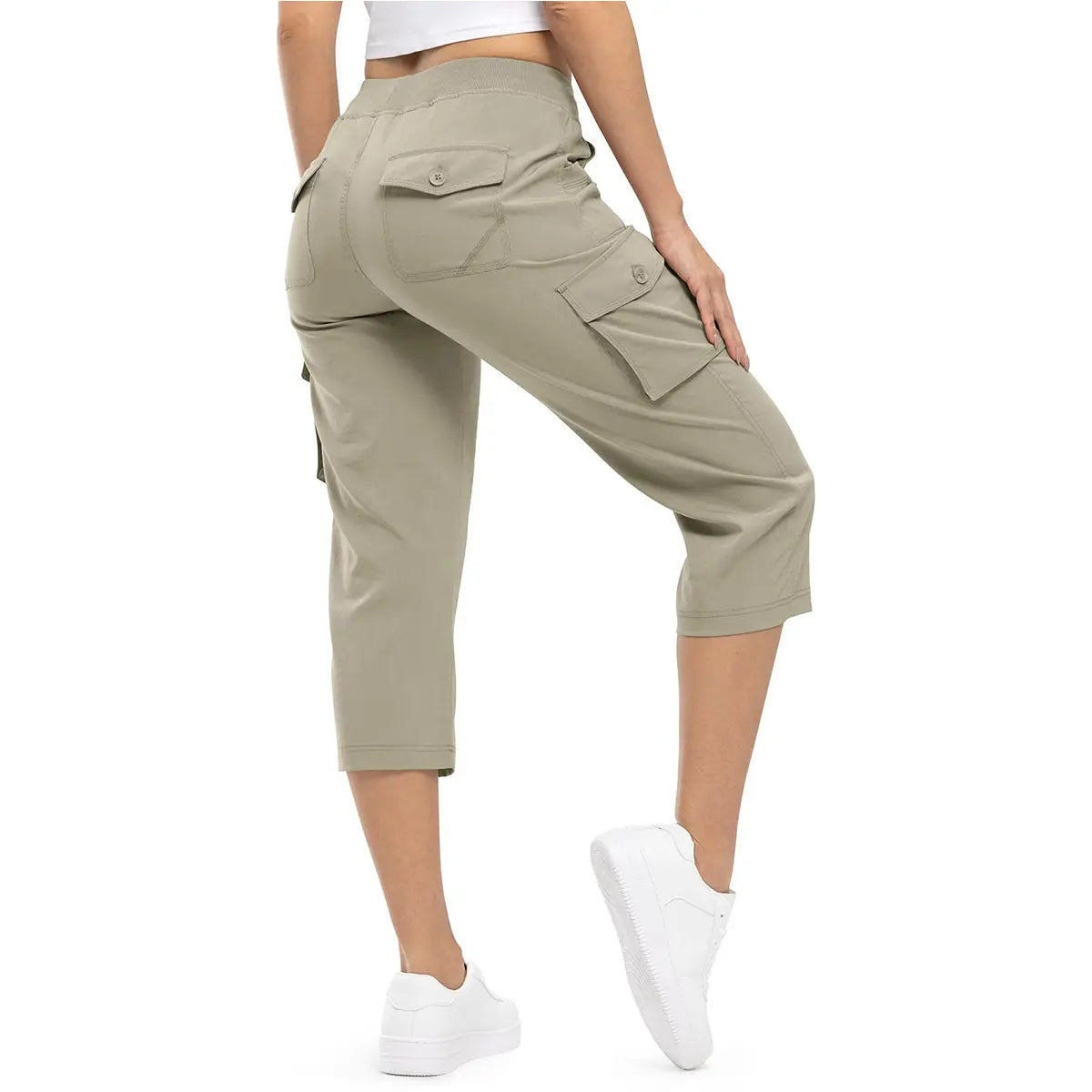 📦📦Womens Lightweight Capris Hiking Pants 6 Pockets Quick Dry Cargo Outdoor Trip Loose Shorts COMFY  MOMS OVER 30