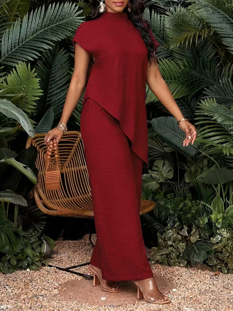 🌷Asymmetrical Sleeveless Top & Pants Set – Women’s Two-Piece