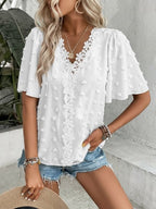 🌷🌷Swiss Dot Lace Butterfly Sleeve Blouse|🔥Buy 2 for Free Shipping
