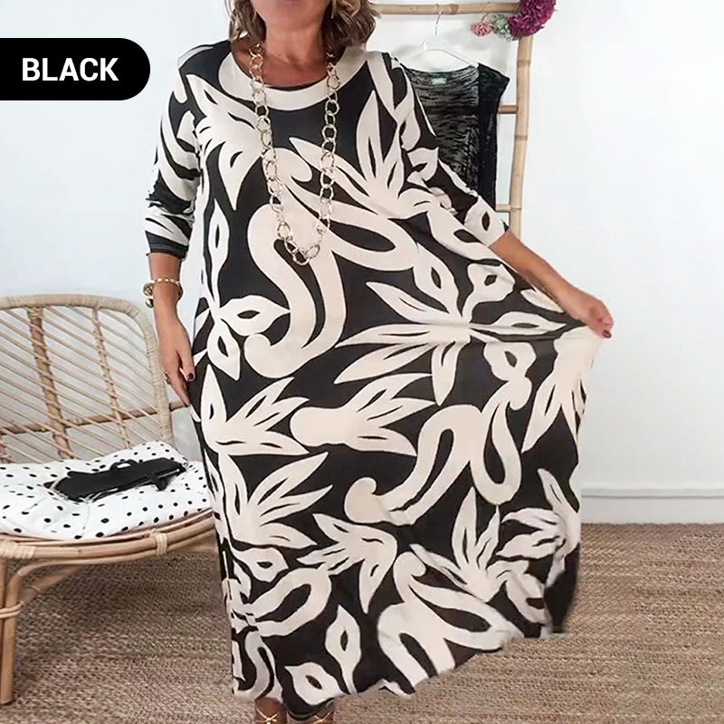⏳Time-limited Special⏰Women’s Elegant Loose Round-Neck Printed Dress