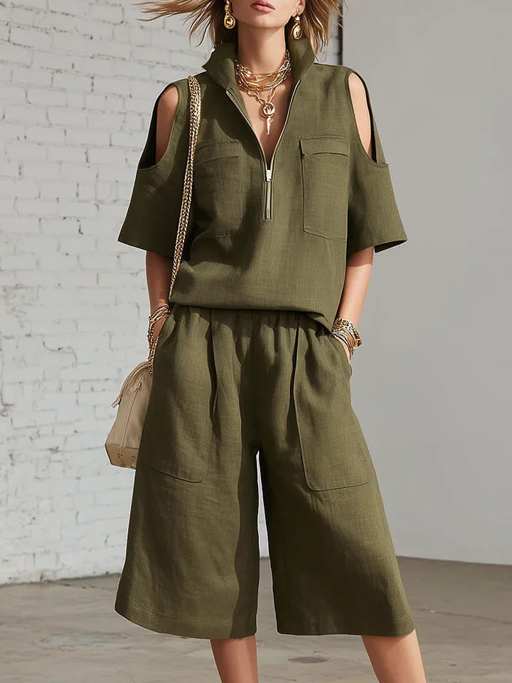 🌷Short-Sleeve Shirt & Loose Shorts Two-Piece Set | Casual