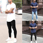 👖👖Edgy Men's Jeans - Mid-Rise Distressed