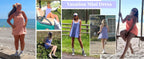 💝💝 Women's Summer Sleeveless Mini Dress with Built-in Shorts V Neck Spaghetti Straps Athletic Shorts Tennis Dress with Pockets