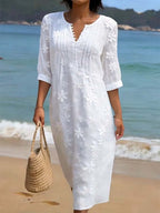 💝💝Women's casual linen dress with floral print