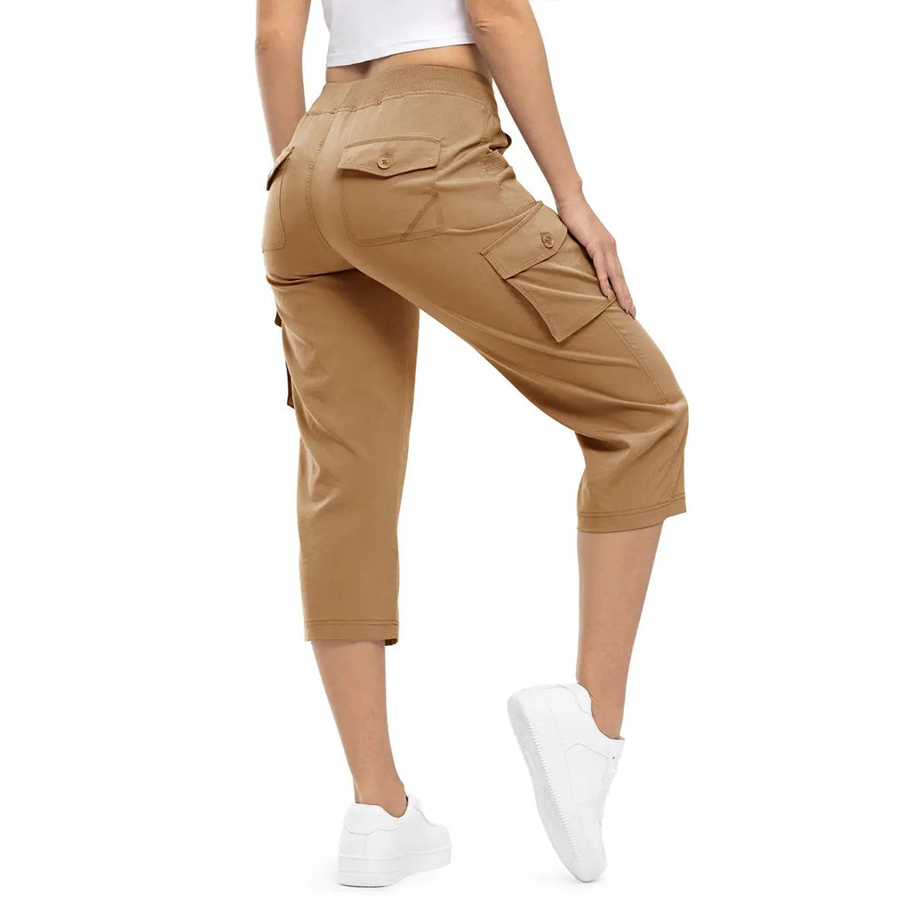 🔥🔥🔥 Limited time sale Women's Lightweight Hiking Capris: Quick-Dry, 6 Pockets, Loose Fit