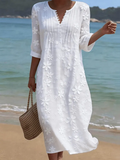 💝💝Women's casual linen dress with floral print
