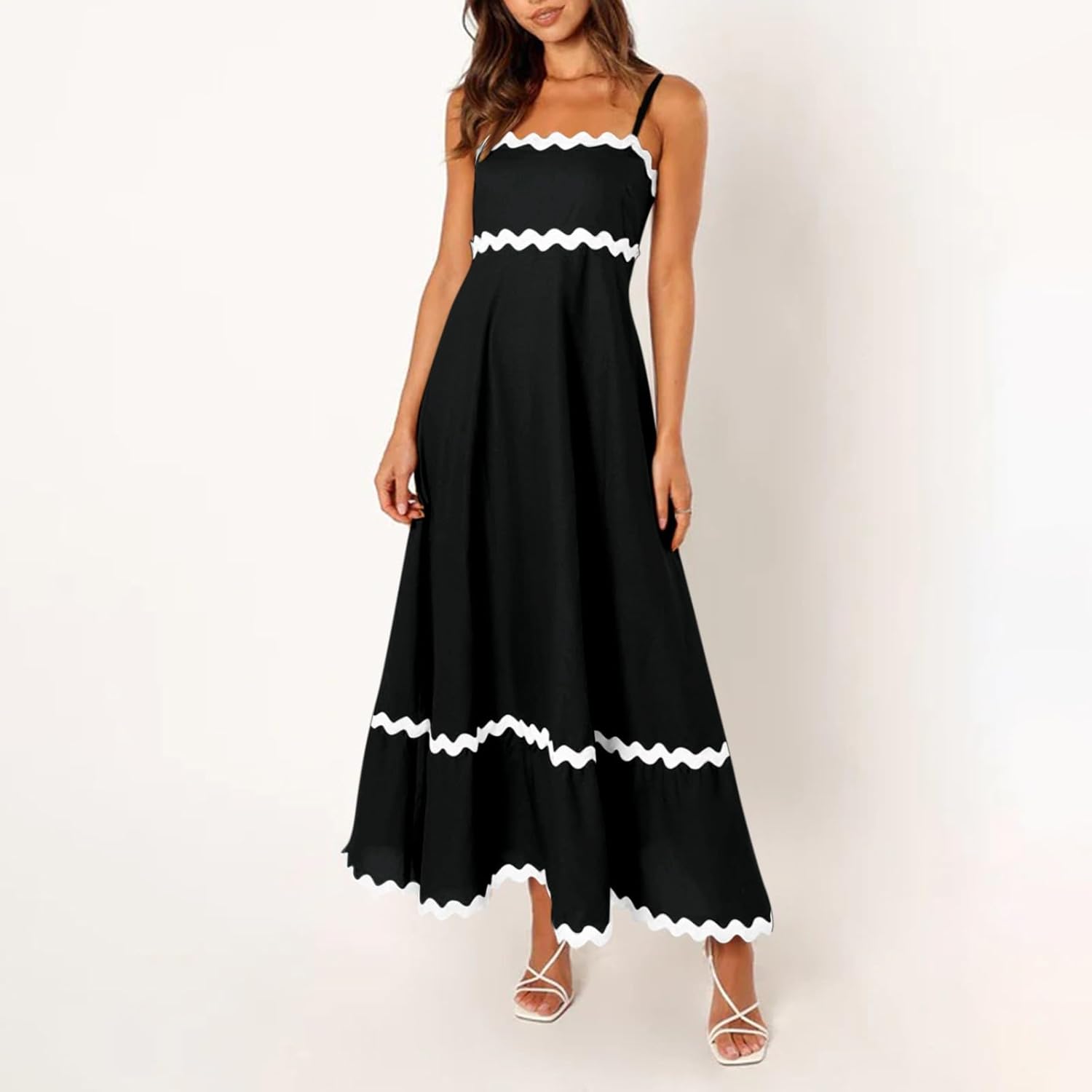 🌷100% Cotton Ric Rac Detail Maxi Dress