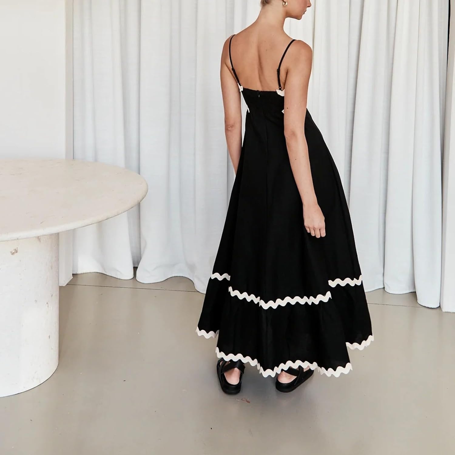 🌷100% Cotton Ric Rac Detail Maxi Dress