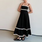 🌷100% Cotton Ric Rac Detail Maxi Dress